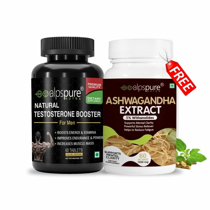 Natural Testosterone Booster Tablets With Free Ashwagandha Tablets