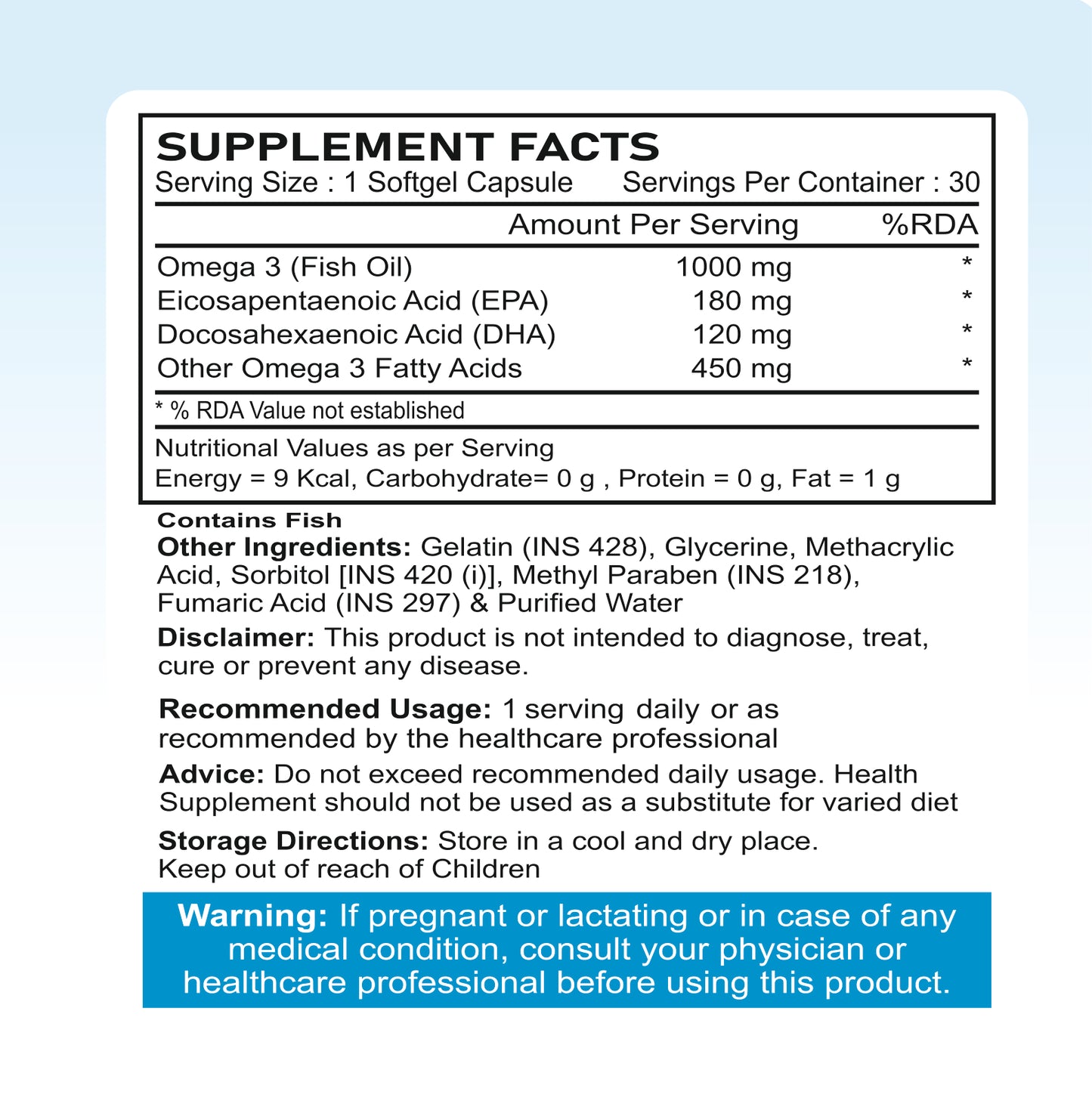 Omega-3 Fish Oil Softgel
