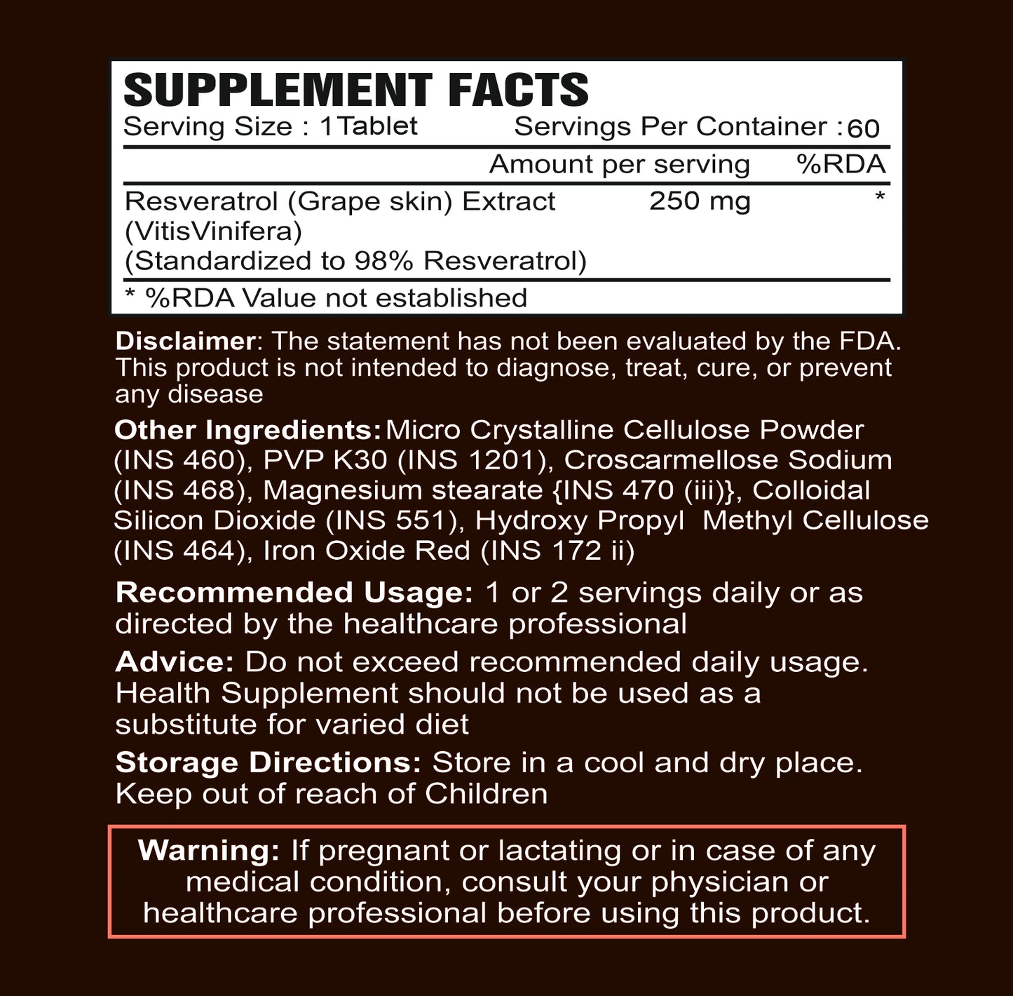 Resveratrol 98% Grape Skin Extract