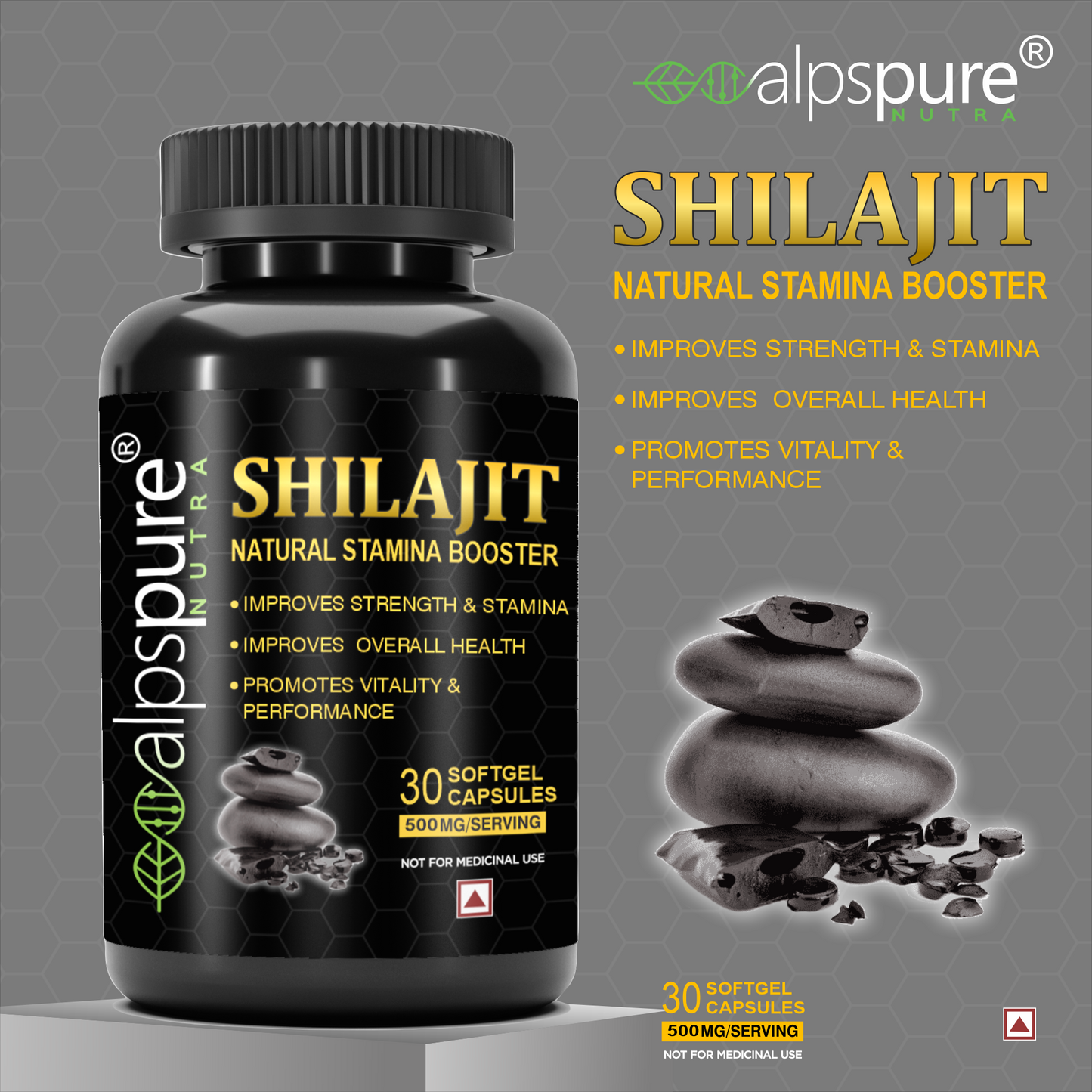 100% Pure Himalyan Shilajit Softgel