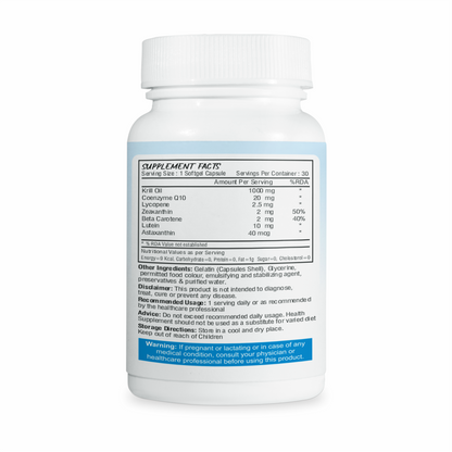Krill Oil 1000 mg Softgel Capsules Supports Heart, Joints, Skin & Eyes Health