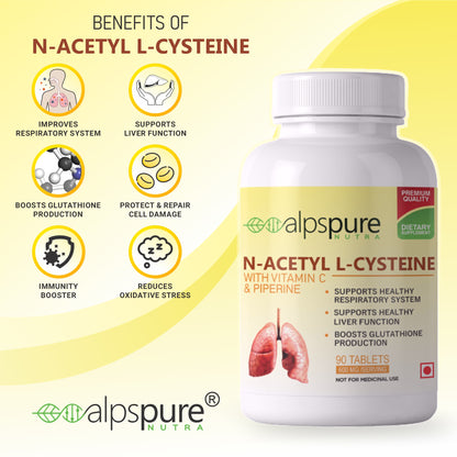N-Acetyl L-Cysteine 600mg - Tablets with Vitamin C & Piperine