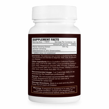 Boost Energy & Focus with Panax Ginseng - Tablets