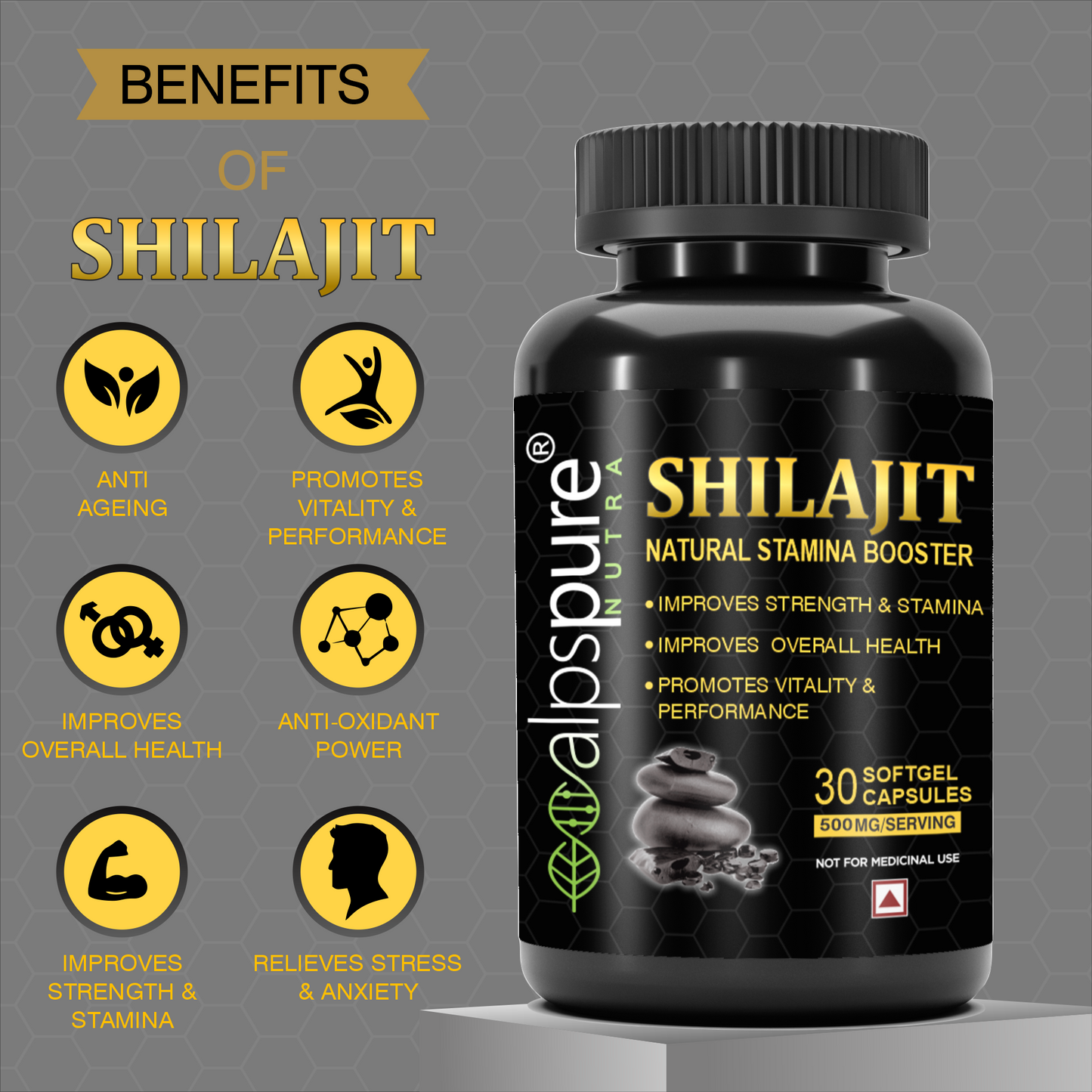 Enhance Energy & Vitality with Pure Shilajit - Capsules